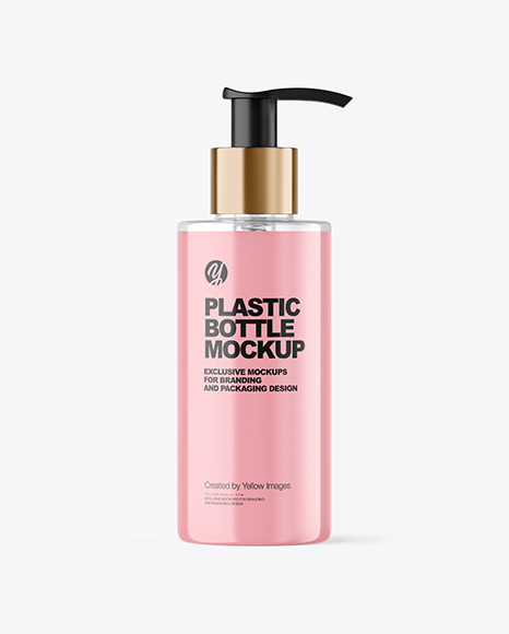 Clear Liquid Soap Bottle with Pump Mockup - Clear+Liquid+Soap+Bottle+with+Pump+Mockup