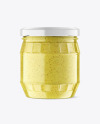 Clear Glass Jar w/ Mustard Mockup