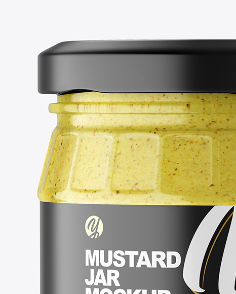 Clear Glass Jar w/ Mustard Mockup