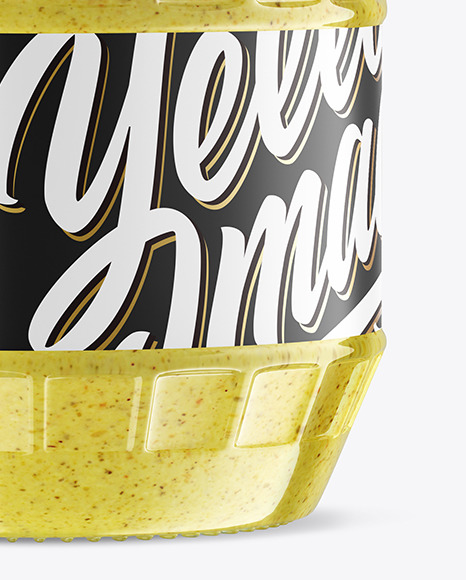Clear Glass Jar w/ Mustard Mockup