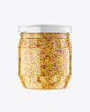 Clear Glass Jar w/ Mustard Mockup Clear Glass Jar w/ Mustard Mockup