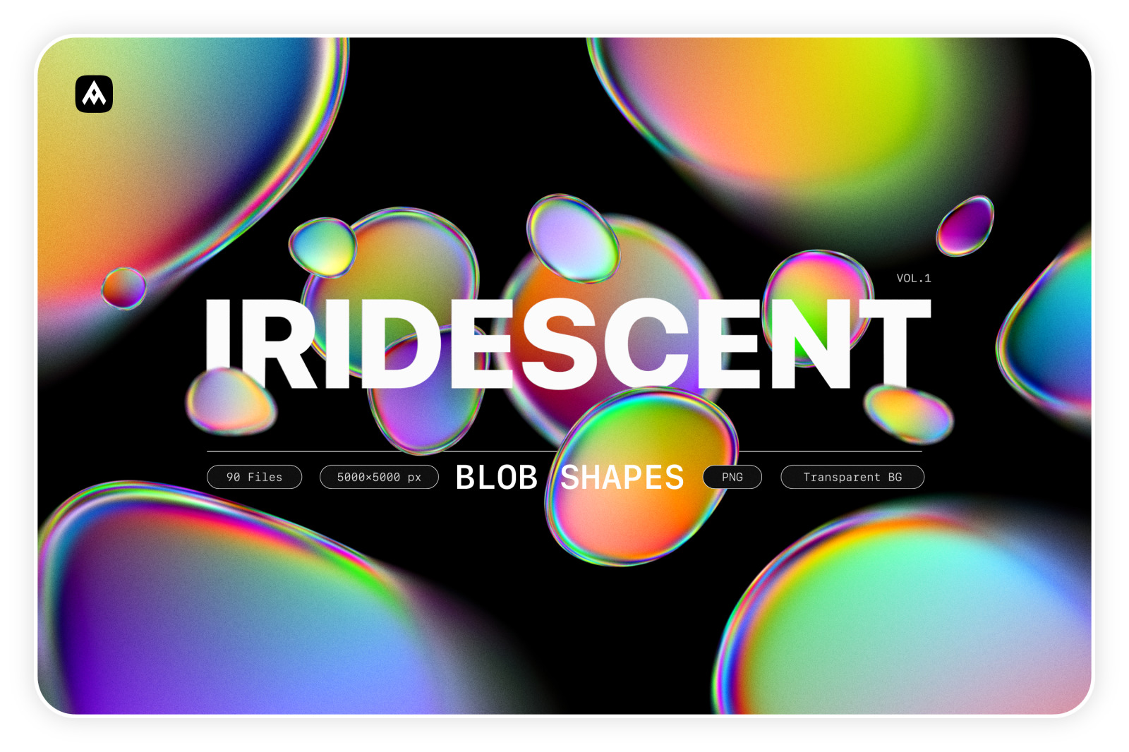 Iridescent blob shapes collection