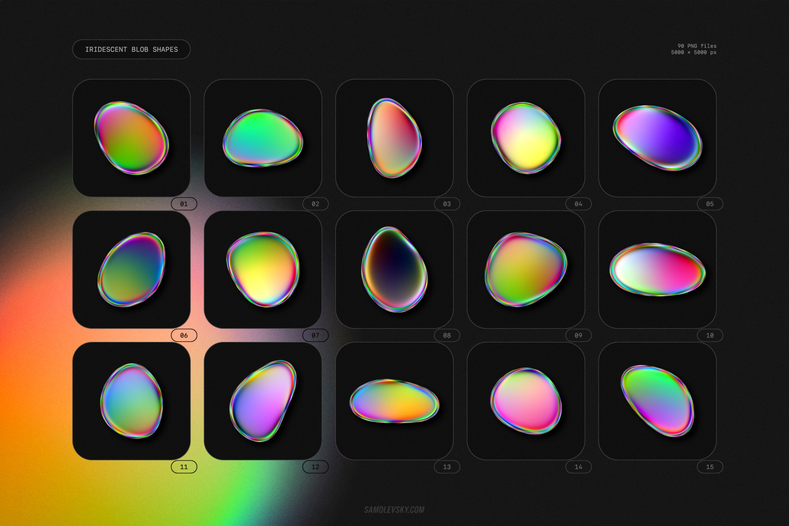 Iridescent blob shapes collection Iridescent blob shapes collection