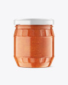 Clear Glass Jar w/ Sauce Mockup