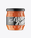 Clear Glass Jar w/ Sauce Mockup