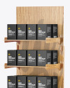 Wooden Display Stand w/ Boxes Mockup