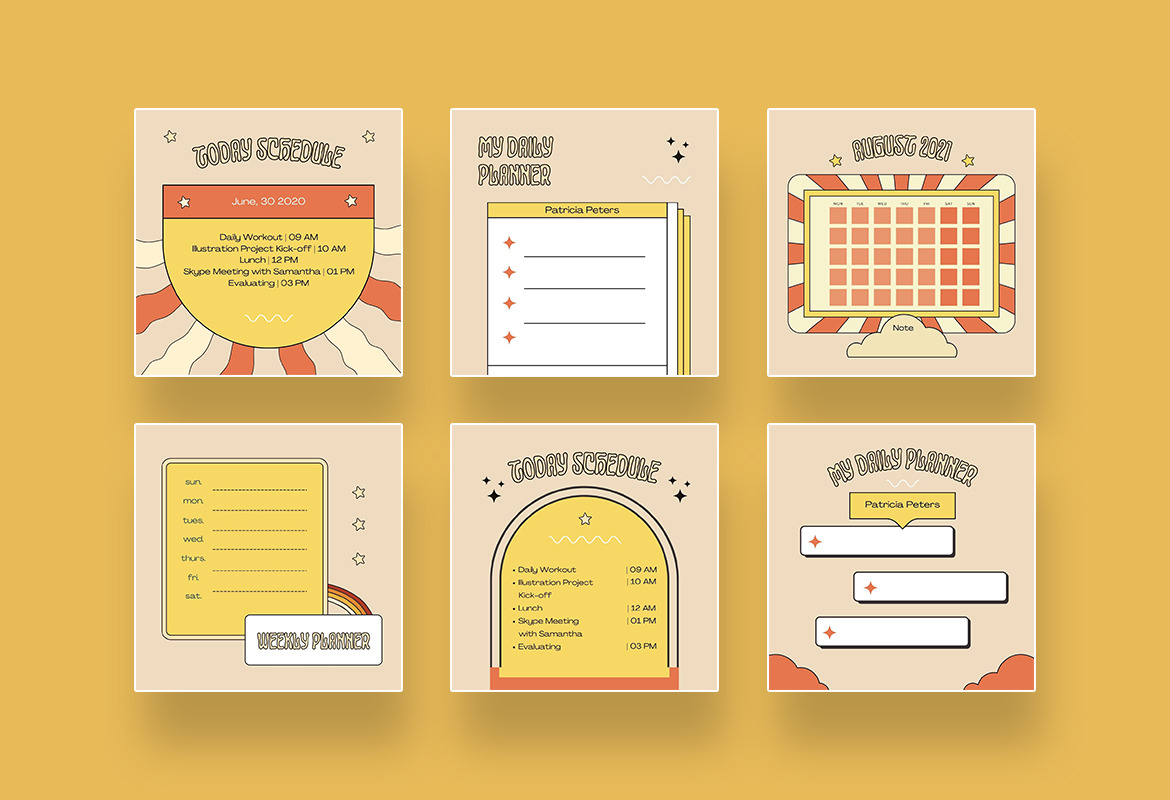 Retro Activity Planner Instagram