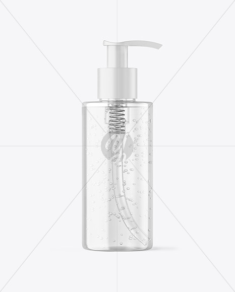 Clear Cosmetic Bottle with Pump Mockup