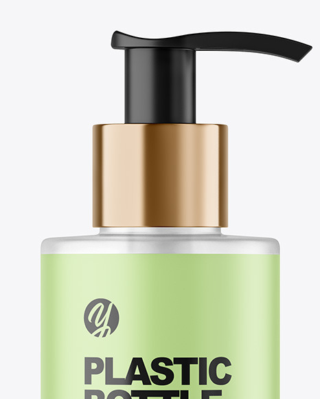 Frosted Cosmetic Bottle with Pump Mockup Frosted Cosmetic Bottle with Pump Mockup