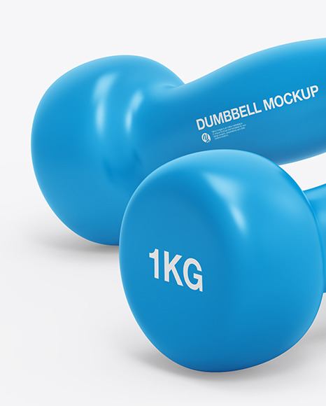 Vinyl Coated Dumbbells Mockup