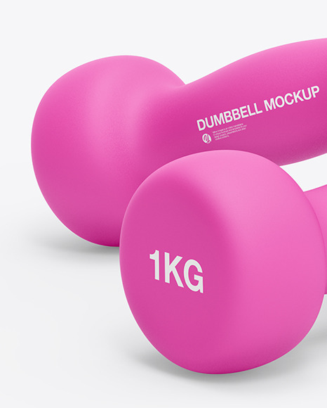 Neoprene Coated Dumbbells Mockup