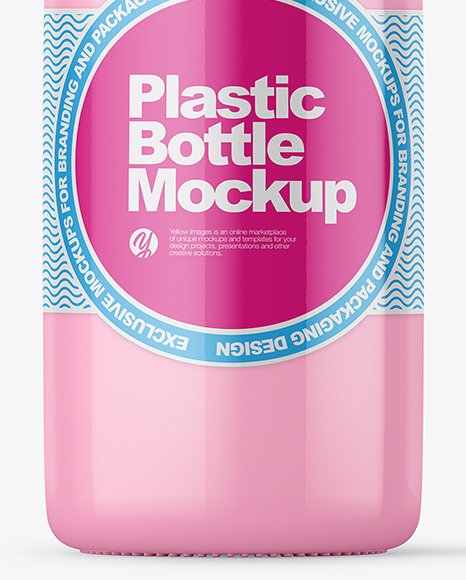 Glossy Plastic Bottle With Wrapped Paper Cap Mockup