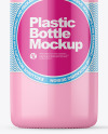 Glossy Plastic Bottle With Wrapped Paper Cap Mockup
