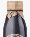 Glossy Plastic Bottle With Wrapped Kraft Paper Cap Mockup