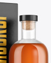 Whiskey Bottle with Box Mockup