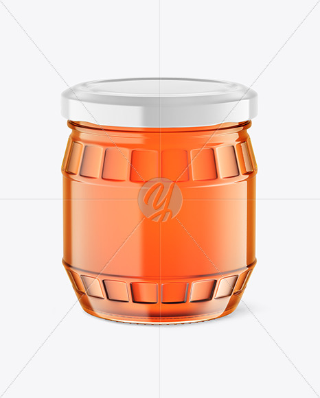 Clear Glass Honey Jar Mockup