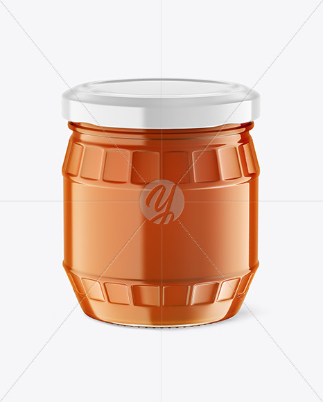 Clear Glass Honey Jar Mockup