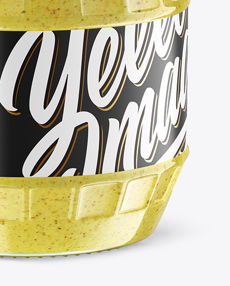 Clear Glass Jar w/ Mustard Mockup