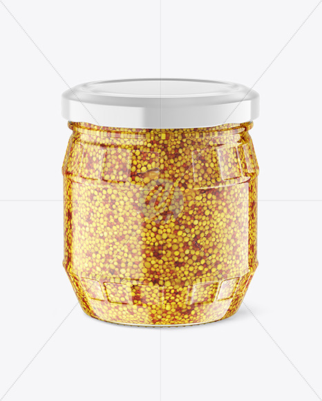 Clear Glass Jar w/ Mustard Mockup