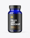 Blue Glass Pills Jar Mockup