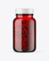 Red Glass Pills Jar Mockup