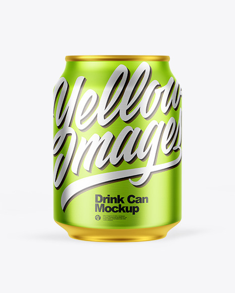 Matte Metallic Drink Can Mockup
