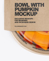 Paper Bowl With Pumpkin Mockup