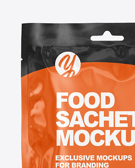 Glossy Sachet Mockup