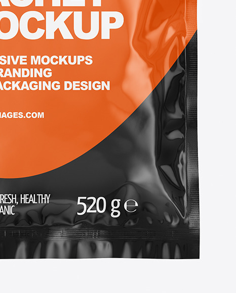 Glossy Sachet Mockup