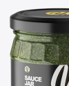 Clear Glass Jar w/ Pesto Mockup