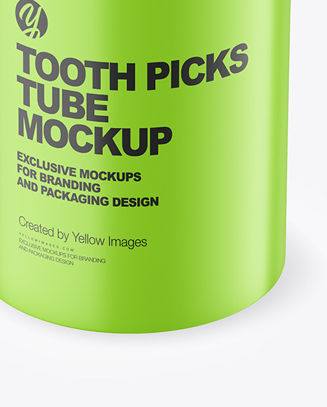 Matte Tooth Picks Tube Mockup