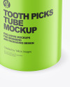 Matte Tooth Picks Tube Mockup
