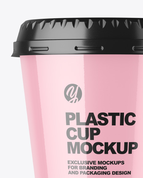 Glossy Plastic Cup Mockup