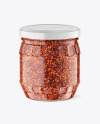 Clear Glass Jar w/ Sauce Mockup