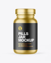 Matte Metallic Pills Jar Mockup