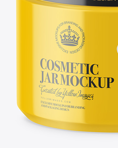 Glossy Cosmetic Jar Mockup