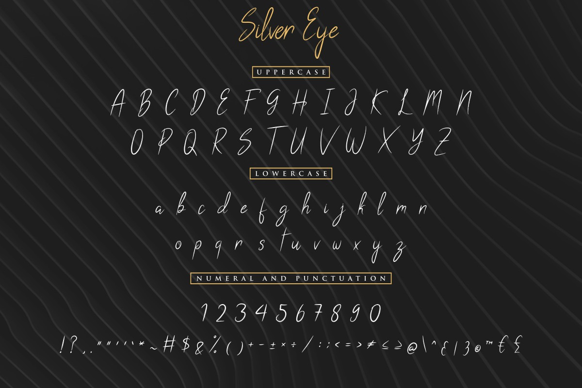 Silver Eye Calligraphy Font Silver Eye Calligraphy Font