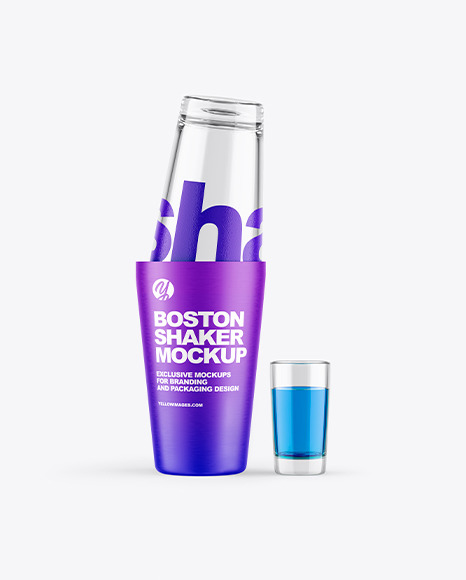 Boston Shaker With Shot Mockup