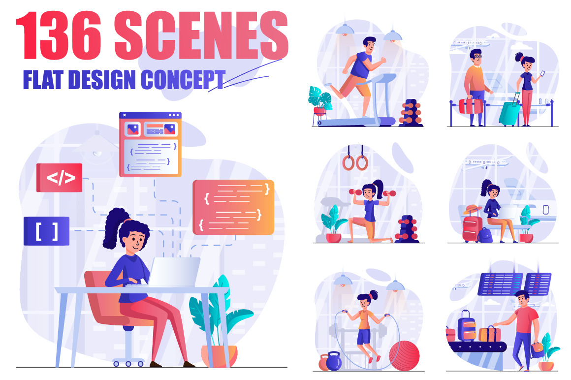 Colorful Web Illustration Pack Colorful Web Illustration Pack