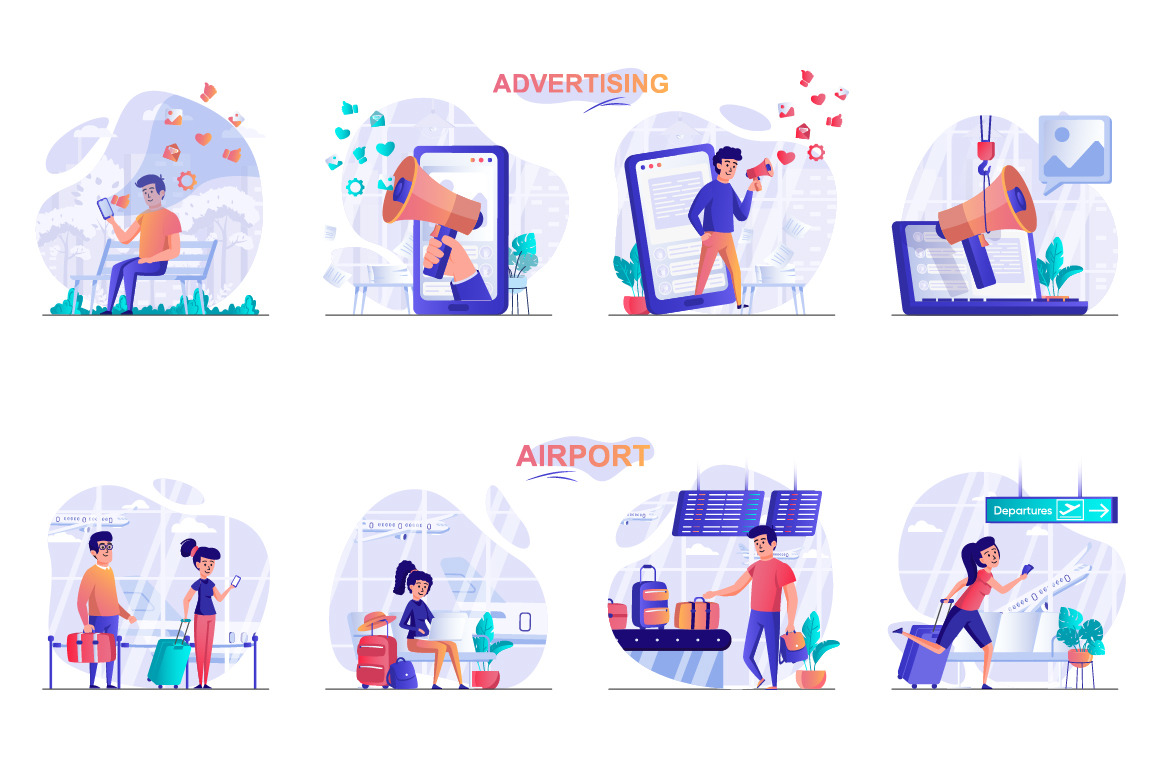 Colorful Web Illustration Pack Colorful Web Illustration Pack