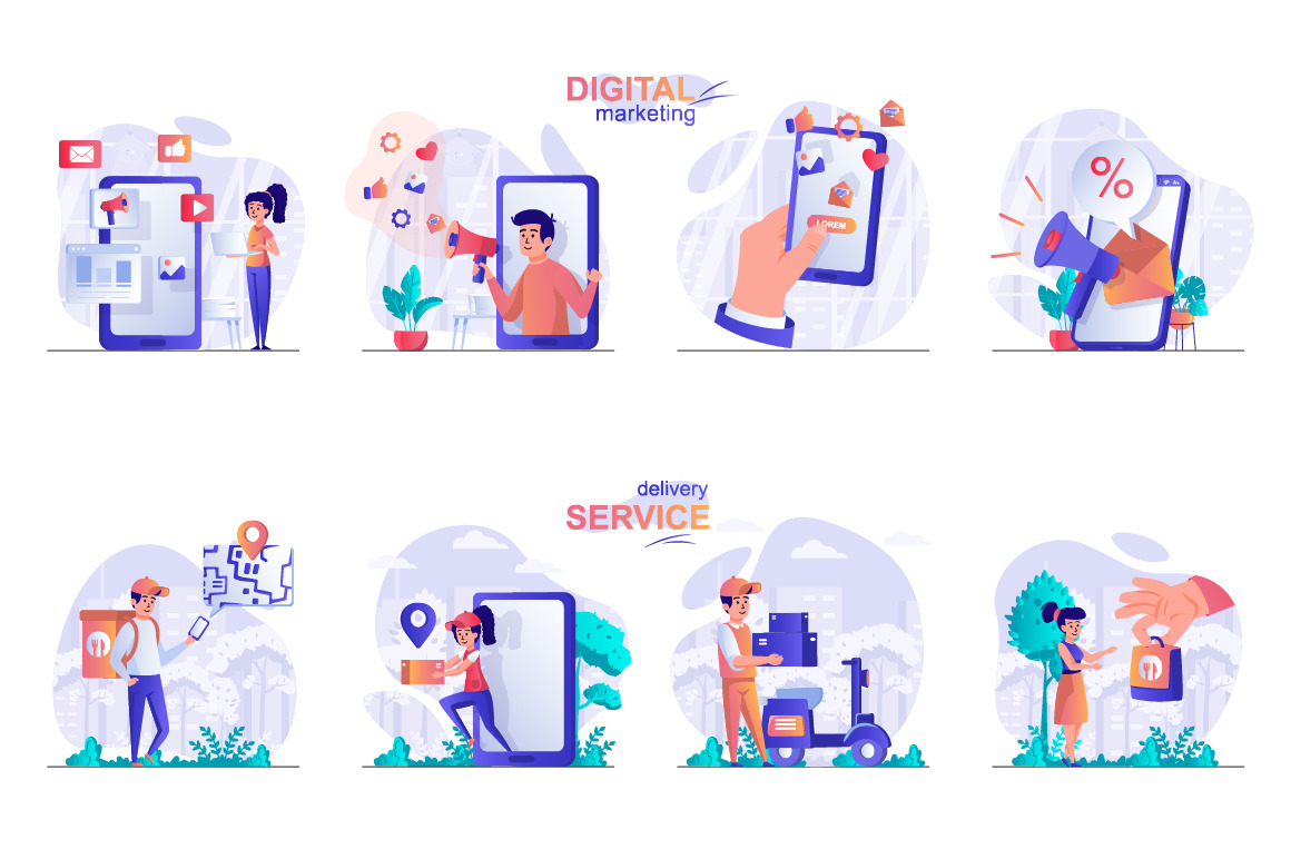 Colorful Web Illustration Pack Colorful Web Illustration Pack