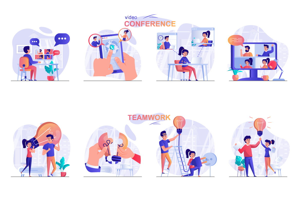 Colorful Web Illustration Pack Colorful Web Illustration Pack