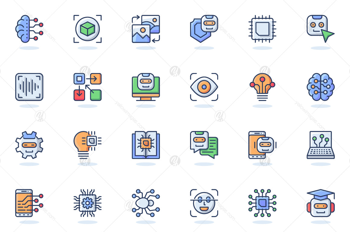 Flat Line Web Icons Pack