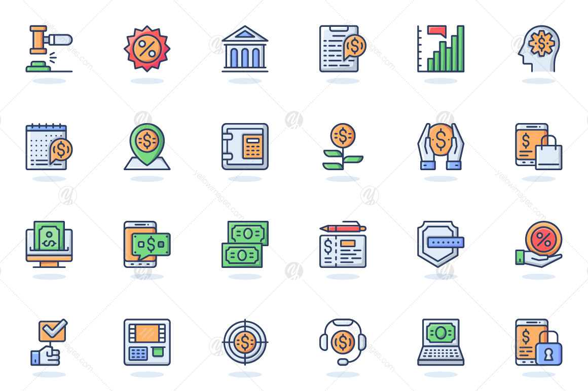 Flat Line Web Icons Pack