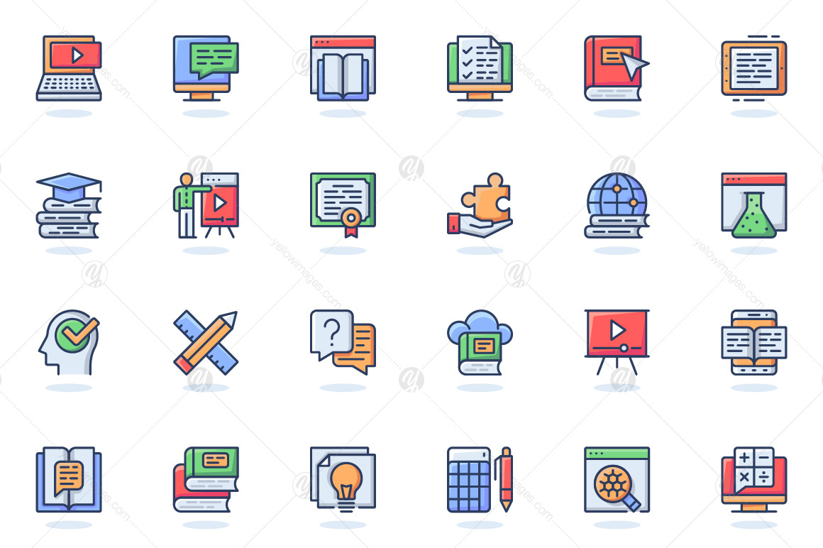 Flat Line Web Icons Pack