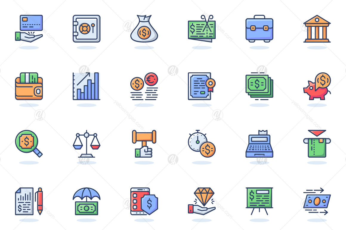 Flat Line Web Icons Pack