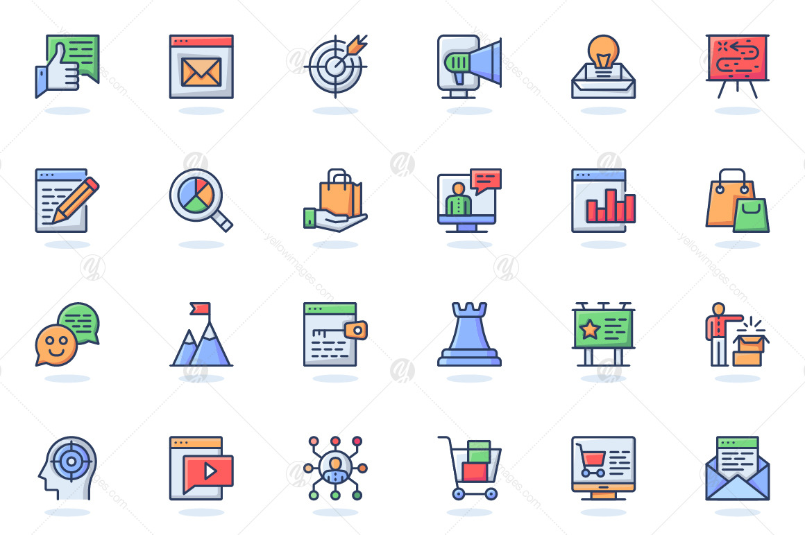 Flat Line Web Icons Pack Flat Line Web Icons Pack