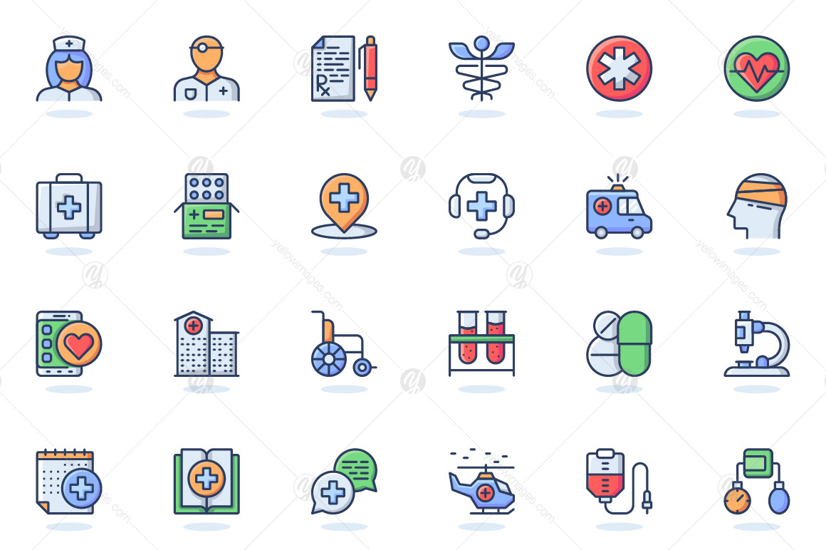 Flat Line Web Icons Pack