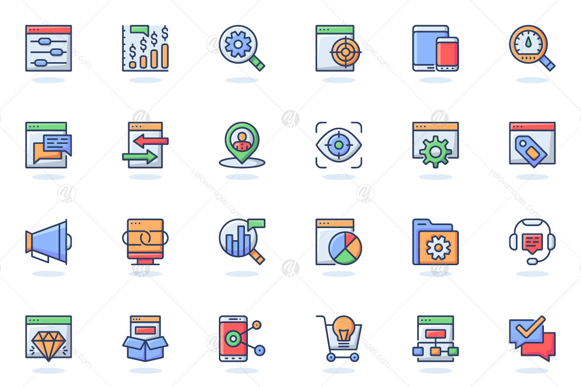 Flat Line Web Icons Pack Flat Line Web Icons Pack