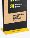 Wayfinding Stand With Wooden Frame Mockup